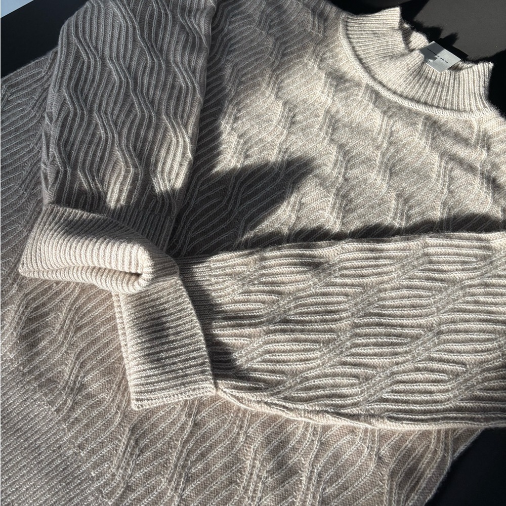 Cashmere Silk Cable Turtleneck Chandails Club Monaco New